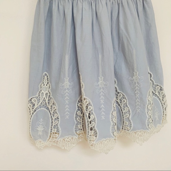 Gap kids ice blue lace trim fit and flare dress - Picture 2 of 4